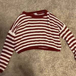 Striped sweater crop top